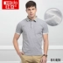 Áo sơ mi nam tay ngắn màu đỏ đậu mùa hè ve áo mới dệt kim cotton cotton mỏng Áo thun nam 6447 - Polo polo áo Polo