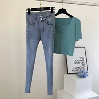 Весенние брендовые светлые джинсы, коллекция 2021