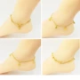 2019 mới Việt Nam cát vàng chuyển hạt vòng chân nữ phiên bản Hàn Quốc cá tính đơn giản 24K đồng xu vàng trang sức hoang dã - Vòng chân lắc chân bạc