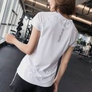 QTS chuyên nghiệp chạy nhanh khô lưới nữ skinny giảm béo yoga ngắn tay T-Shirt nửa tay áo thể thao quần áo tập luyện