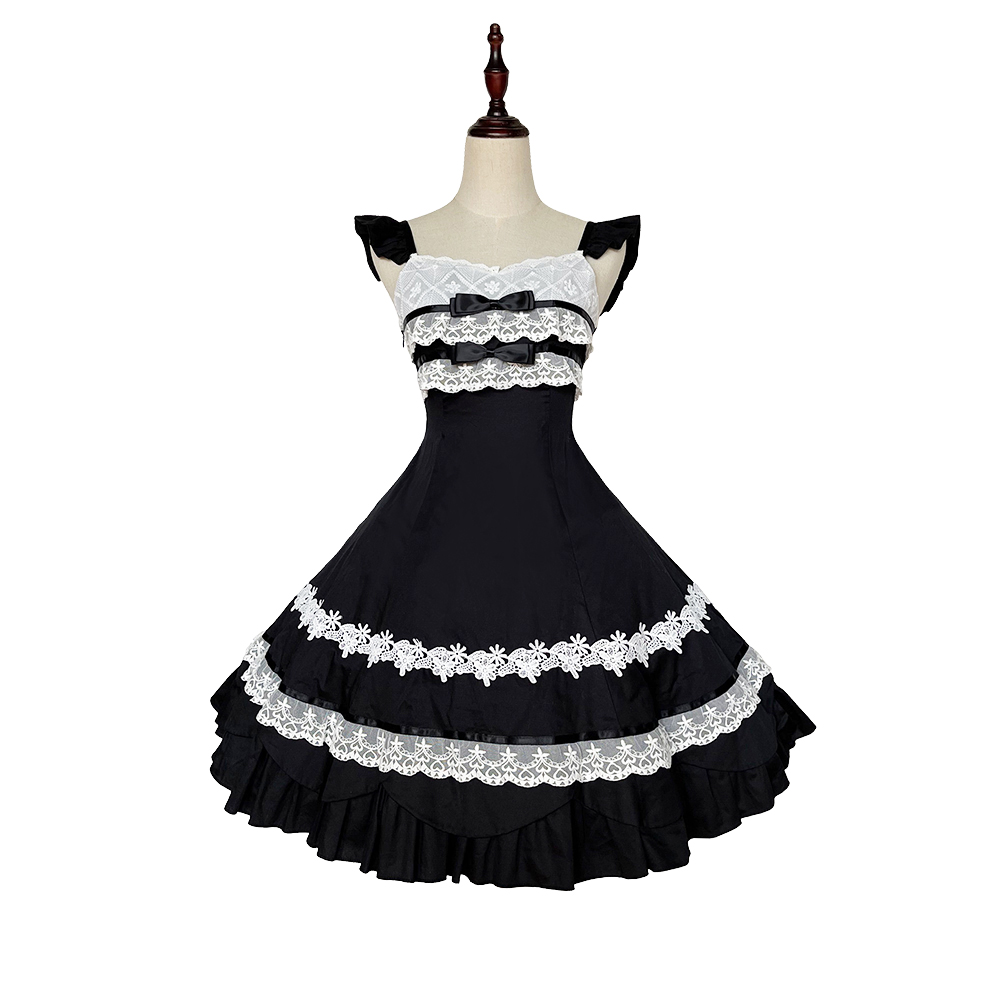 Black【 Three regiments Balance 】 Magic tea party lolita original Bonnie Six tablets Cut female daily JSK Balance page