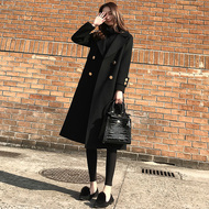 Chống mùa giải phóng mặt bằng 2018 mùa thu và mùa đông mới Hàn Quốc phiên bản của lỏng mỏng len áo khoác nữ dài màu đen len áo áo dạ nữ ngắn