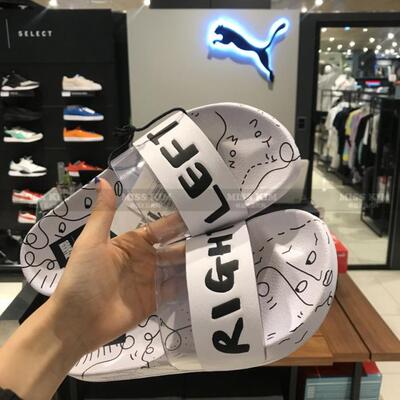 韩国代购puma 彪马18夏女涂鸦限量版字母透气厚底运动拖鞋 郑大大鞋业
