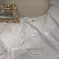 Брендовое маленькое натуральное ожерелье ручной работы из жемчуга, французский стиль