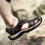 Dép da lạc đà Mowei cho nam thoáng khí thể thao ngoài trời và giải trí Baotou sandal đế dày đế chống trượt đi biển mùa hè nam - Khởi động ngoài trời