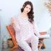 Đồ ngủ cotton nữ Nhật Bản cô gái dễ thương INS cotton dệt gió mùa xuân và mùa thu dịch vụ tại nhà có thể mặc bên ngoài phù hợp với mùa hè - Bộ Pajama Bộ Pajama