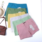 Thời trang hoang dã Hàn Quốc phiên bản của kẹo màu cao eo là cotton mỏng và vải lanh quần short nữ 2018 mùa hè mới kho 8C16 D12X