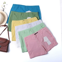 Thời trang hoang dã Hàn Quốc phiên bản của kẹo màu cao eo là cotton mỏng và vải lanh quần short nữ 2018 mùa hè mới kho 8C16 D12X thời trang trung niên nữ cao cấp 