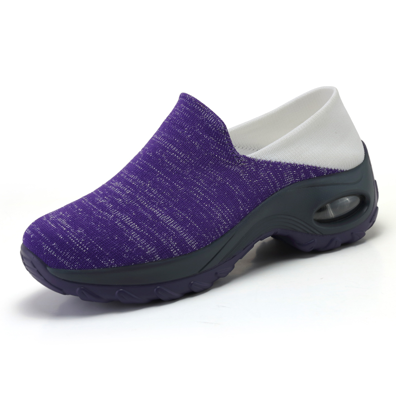 203 Purple Air Cushion SocksSpring and summer light Socks elastic force Lazy shoes female air cushion increase Hiking shoes black leisure time work Cloth shoes Mom shoes