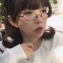 Ulzzang chị em kính mềm gọng kính nữ Nhật Bản kim loại nửa khung không có ống kính kính ảnh mạng màu đỏ với đoạn văn kính chrome hearts