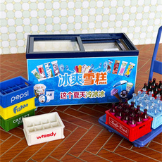 bjd场景道具娃屋 娃娃屋 迷你冰柜 模型超市餐厅场景配件 ob11