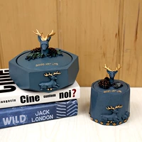 Стиль синий олень пепельница+хлопковая тампольная коробка
