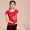 Trung quốc phong cách nhảy vuông nhảy múa cotton của phụ nữ gió quốc gia dài tay t-shirt thêu hoa đáy áo sơ mi kích thước lớn áo sơ mi