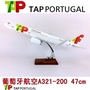 Mô hình máy bay nhựa 47cm Hãng hàng không Bồ Đào Nha A321-200 Mô phỏng máy bay chở khách tĩnh mô phỏng