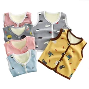19 áo mới cho trẻ em mùa thu nhung mỏng áo đôi 1-2-3-4-5 tuổi trai và gái không tay mặc vest - Áo ghi lê