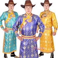Mông cổ quần áo nam Mông Cổ gown phần dài thiểu số hiệu suất quần áo khiêu vũ Mông Cổ váy cưới Mông Cổ robe trang phục dân tộc mông