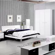 Đơn giản hiện đại nội thất phòng ngủ 1.5 m giường đôi tủ quần áo bàn cạnh giường ngủ nệm bộ kết hợp sáu bộ