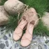 U77 Hàn Quốc làm trắng đơn giản đa năng chéo mở rộng dây đeo dép phẳng giày roman sandal shondo Sandal