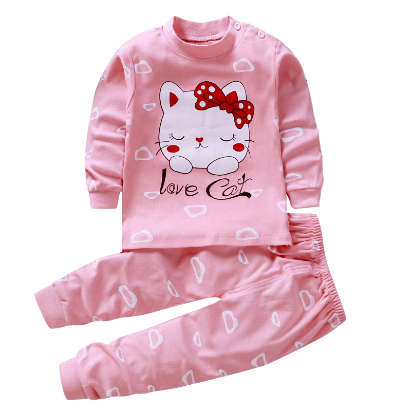 Pinkchildren Autumn clothes suit pure cotton Spring and Autumn Children's wear men and women baby Children Autumn clothes Autumn trousers baby pajamas leisure wear