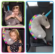 Unicorn xe con dây an toàn vai gối gối gối trẻ em đồ chơi sang trọng gối ngủ in nổ - Đồ chơi mềm