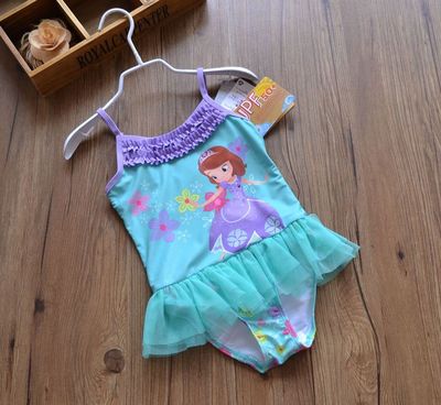 Sofia SiameseOut K children Swimsuit Sweet Conjoined body hot spring Swimming suit girl The Little Princess baby Frozen Swimming suit