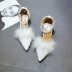 Dép nữ 2018 mới mùa hè và mùa thu Hàn Quốc phiên bản khóa mũi nông hoang dã với giày lông thú giày vascara Sandal