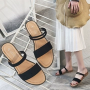 Mở ngón chân từ kéo 2018 mùa hè mới Hàn Quốc phiên bản mặc sinh viên bình thường hai mặc dép và dép nữ bãi biển roman giày