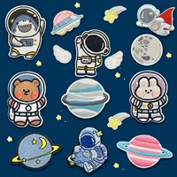 Мультяшный космический самоклеющийся космонавт, наклейка, парная одежда для влюбленных, украшение, «сделай сам»
