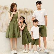 Quần áo bố mẹ khác nhau hè 2019 gia đình làn sóng mới ba gia đình đầy đủ mẹ và con gái - Trang phục dành cho cha mẹ và con