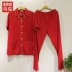 Dịch vụ gia đình Cặp đôi mùa xuân và mùa hè Cotton Red Wedding Pyjama Quần ngắn tay nam Bộ đồ ngủ Dịch vụ tại nhà - Bộ Pajama xu hướng thời trang 2021 Bộ Pajama