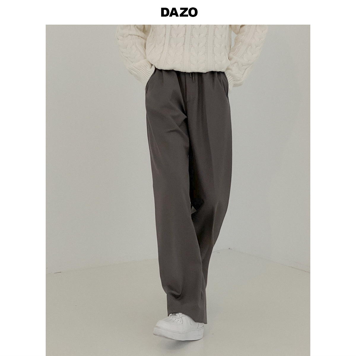 GreyDAZO Sagging sensation Western-style trousers man easy Straight tube leisure time trousers male ins trend handsome Versatile Korean version Retro