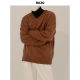 DAZO retro cổ điển may vá áo len nam rộng rãi phù hợp với tất cả các phù hợp với phong cách Hồng Kông Áo len cổ chữ V theo xu hướng Hàn Quốc quần áo công sở nam
