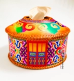 Монгольская сумка в форме бумажной коробки Внутренняя монголия характерная ручная монгольская столовая столовая полотенец Поставляется бумажная коробка для рисования
