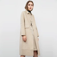 [Rong Tai] Mùa thu đông 2019 Cơ thể phụ nữ mới cộng với áo khoác cashmere hai mặt dài màu lông cừu dài tay - Áo len lót đôi áo khoác uniqlo nữ