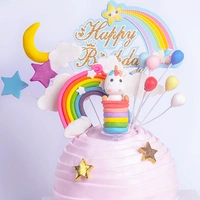 Детское разноцветное украшение, радужный воздушный шар с аксессуарами, подарок на день рождения, единорог