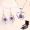 999 foot silver necklace+earrings (purple) 010