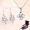 999 foot silver necklace+earrings (white) 06