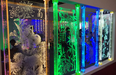 Стеклянная перегородка Фон стены лазерный художественного