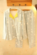 Chỉ ngày này thôi! Giây tăng vọt! Bộ đồ ngủ dài tay bằng vải cotton của phụ nữ Nhật Bản