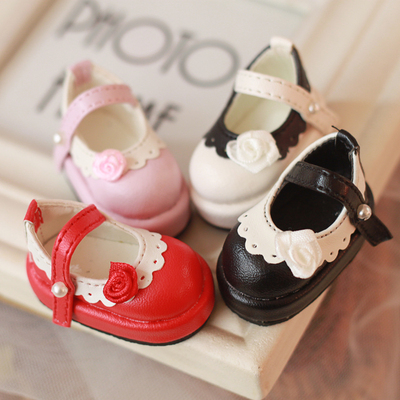 taobao agent BJD shoes 6 minutes 1/6 loli shoes thick soles shoes small rose shoes 4 color optional SD full hundred free shipping