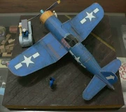 Tỷ lệ đầy đủ 68 1:35 Chiến tranh thế giới thứ hai Chiến tranh cướp biển F4U Hoa Kỳ Mô hình giấy 3D mô tả DIY - Mô hình giấy