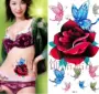 Nữ Hình xăm không thấm nước Nhãn dán đầy màu sắc Bướm lớn Hoa hồng Hoa Vẽ Cơ thể Hình xăm Hàn Quốc Nhãn dán hình xăm dán theo yêu cầu
