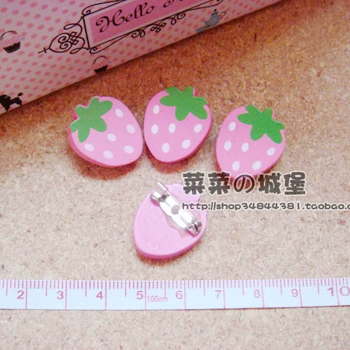 Японская деревянная клубника, брошь, значок, розовая булавка