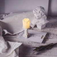 Брендовый скандинавский ретро ночник, электронная свеча, настольное украшение, реквизит подходит для фотосессий, скандинавский стиль
