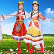 Trang phục trẻ em Tây Tạng cô gái trang phục dân tộc Trang phục khiêu vũ trẻ em Trang phục khiêu vũ Tây Tạng cô gái - Trang phục