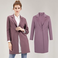 Châu Âu đích thực đầy đủ thủ công hai mặt áo mùa đông dài phần len cashmere tinh khiết phụ nữ - Áo len lót đôi áo phao dáng dài hàn quốc