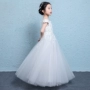 Cô gái váy piano váy trẻ em mùa xuân từ vai trang phục sinh nhật váy trắng hoa cô gái váy cưới - Váy trẻ em vest bé trai 