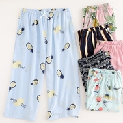 Nhân tạo bông nhà quần quần bông đồ ngủ phụ nữ quần short mùa hè bảy quần phần mỏng nhà lỏng kích thước lớn có thể được đeo
