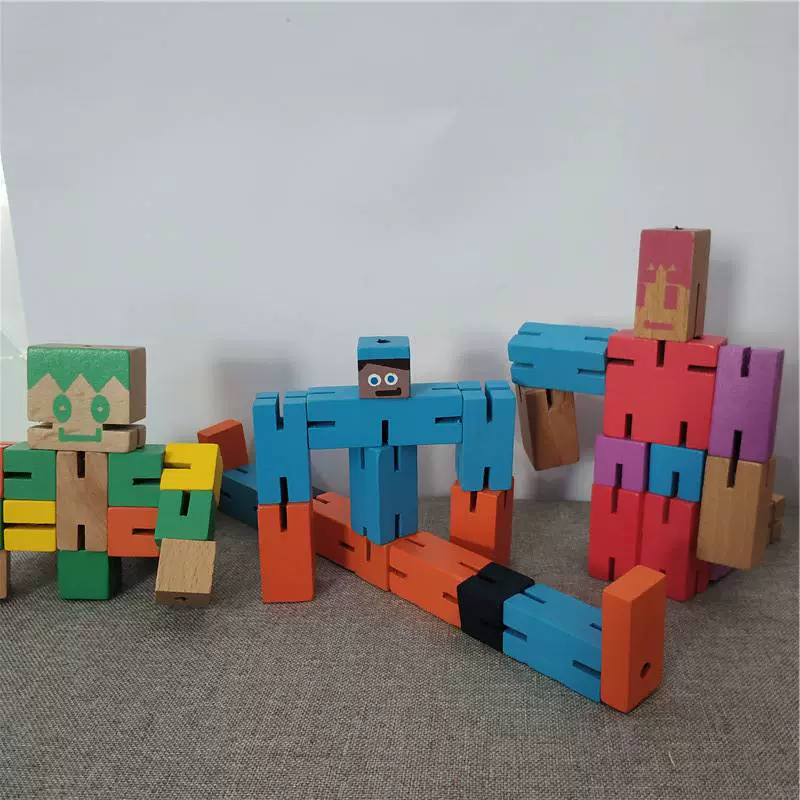 . Đa dạng khối lập phương Rubiks Cube robot biến dạng bằng gỗ Đồ chơi trí tuệ toán học dành cho học sinh tiểu học 3-9 tuổi - Đồ chơi robot / Transformer / Puppet cho trẻ em