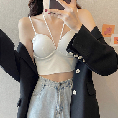 taobao agent Tank top, sexy short underwear, plus size, french style, beautiful back, can be worn over clothes, V-neckline